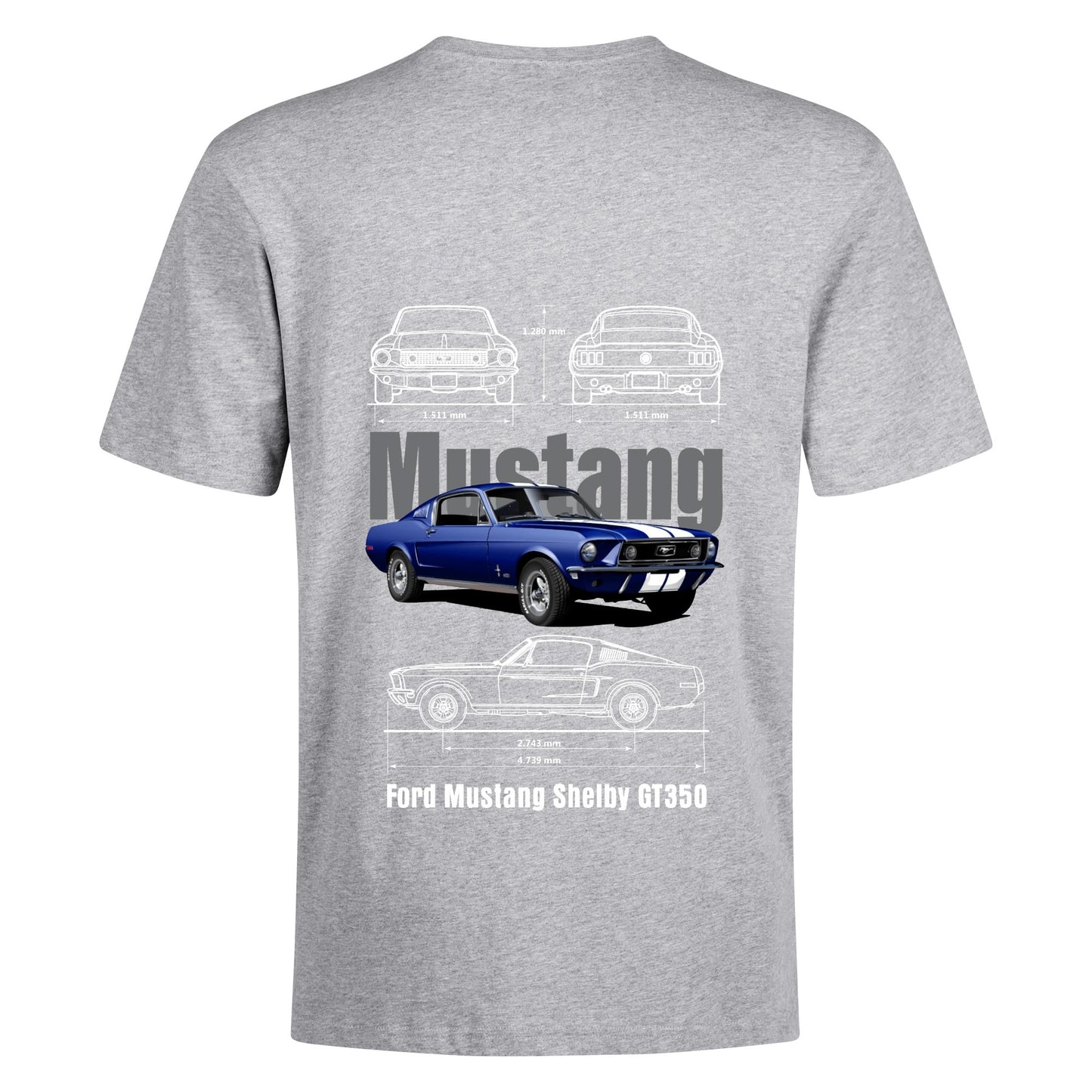 Mustang GT350 Spec Printed Short Sleeve Cotton T-Shirt for Men - Work or Play