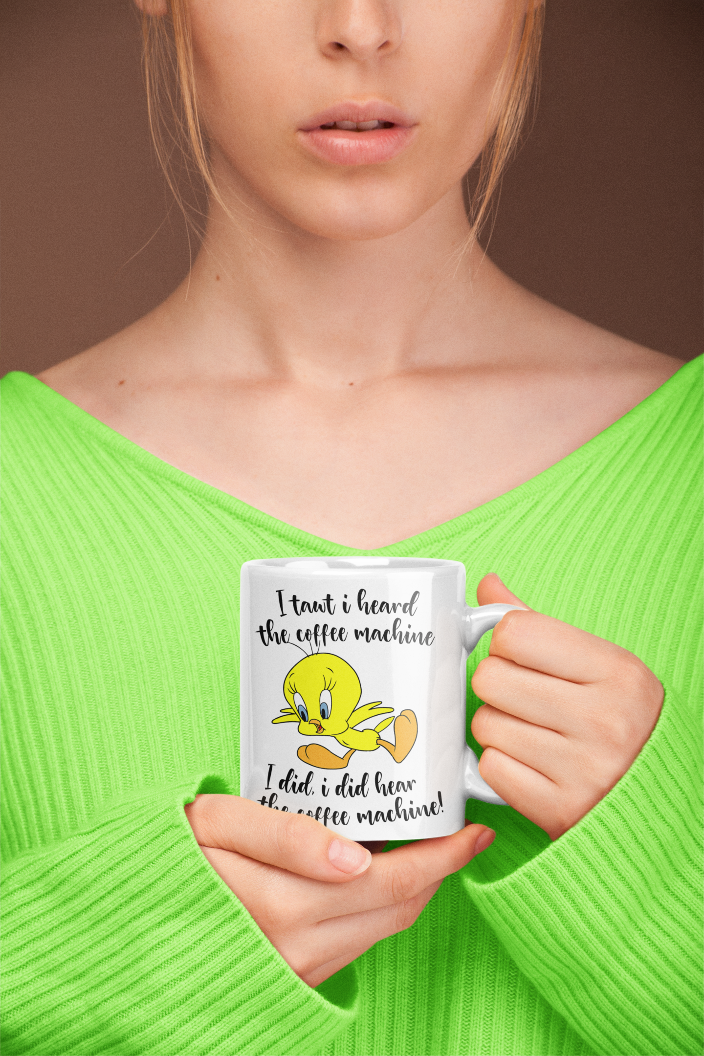 Mug - Tweety Bird Coffee Mug, Cute Cartoon Design, Fun Gift for Bird Lovers, Unique Kitchen Decor, Ideal for Home & Office