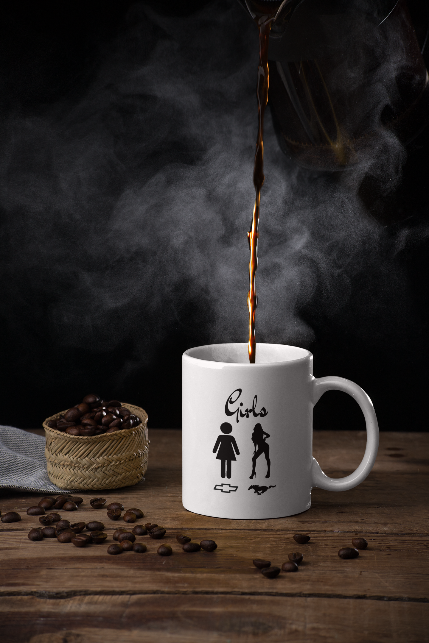 Camaro & Mustang Girl Coffee Mug Set - Classic Muscle Car Gifts for Women, Racing Enthusiast Tea Cups, Unique Car Lover Birthday Present