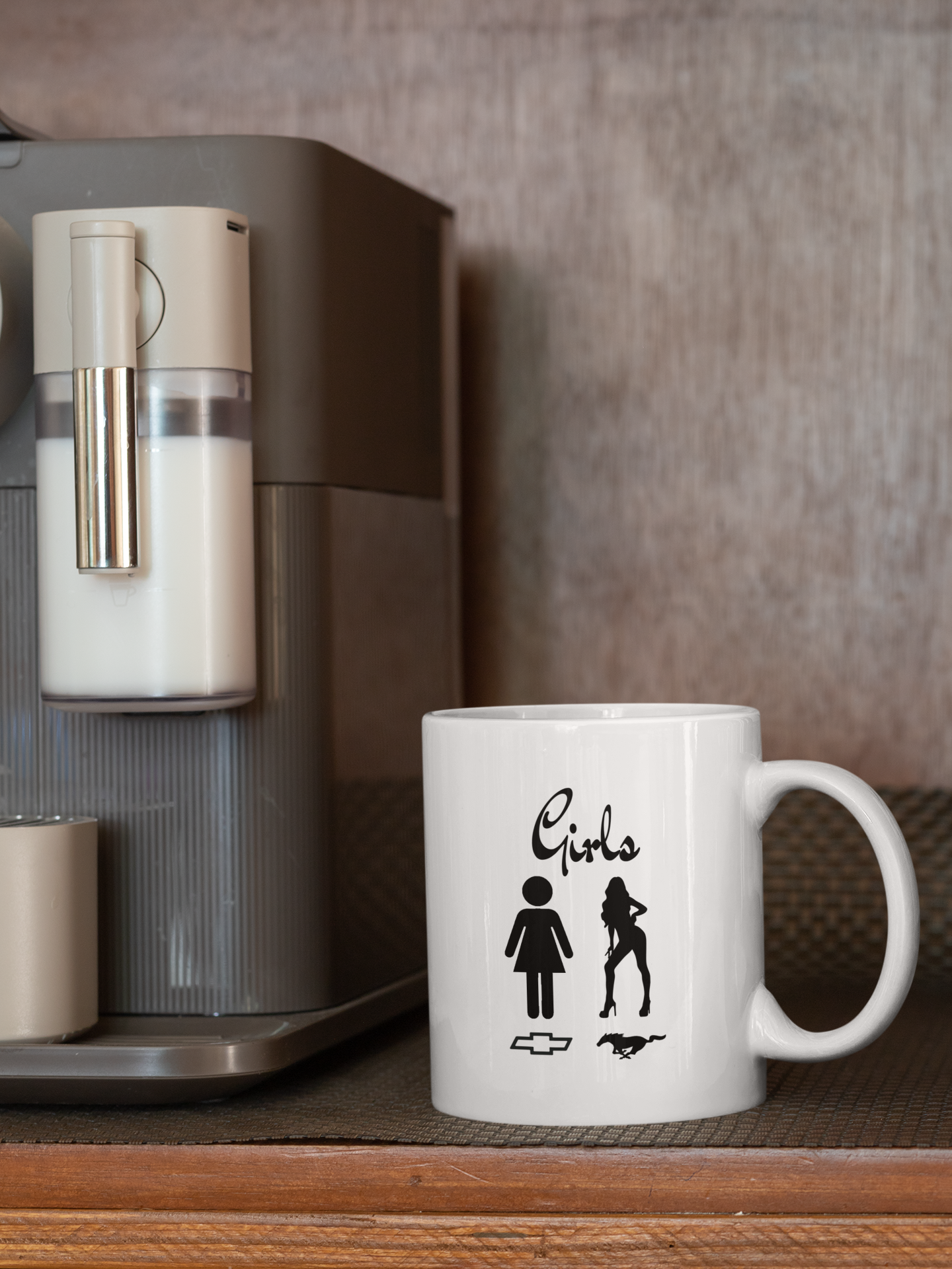 Camaro & Mustang Girl Coffee Mug Set - Classic Muscle Car Gifts for Women, Racing Enthusiast Tea Cups, Unique Car Lover Birthday Present