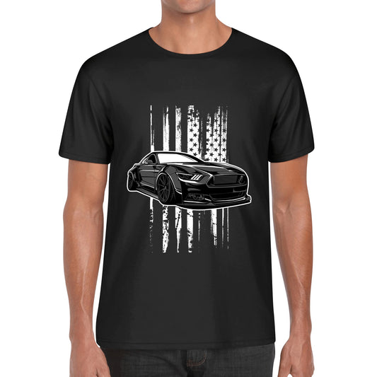 Mustang Flag Cotton Short Sleeve Shirt - Perfect Gift & Everyday Comfort Wear