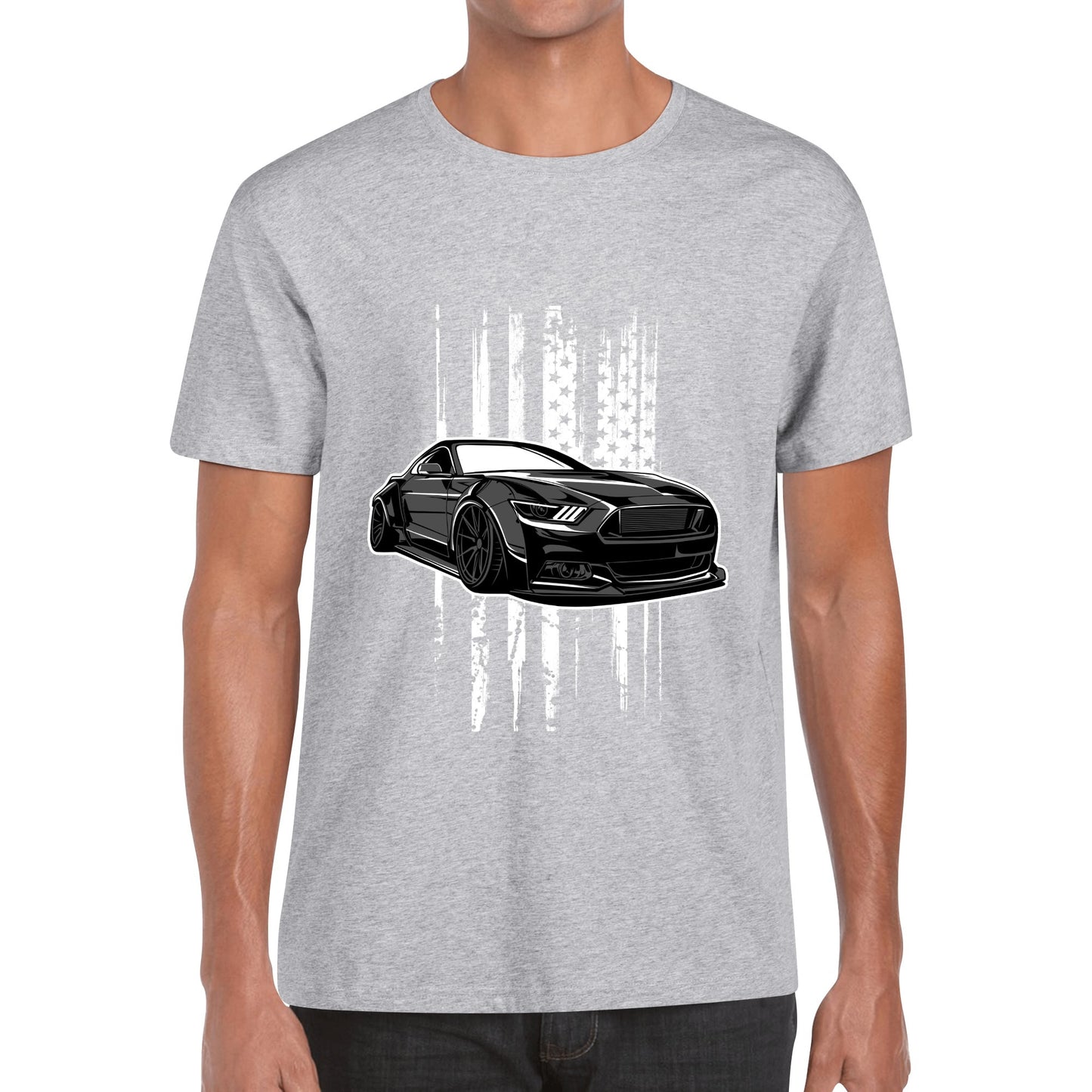 Mustang Flag Cotton Short Sleeve Shirt - Perfect Gift & Everyday Comfort Wear