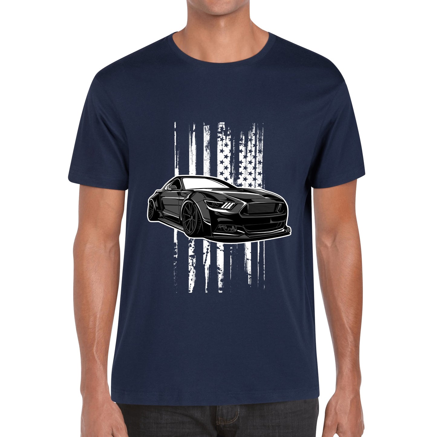 Mustang Flag Cotton Short Sleeve Shirt - Perfect Gift & Everyday Comfort Wear