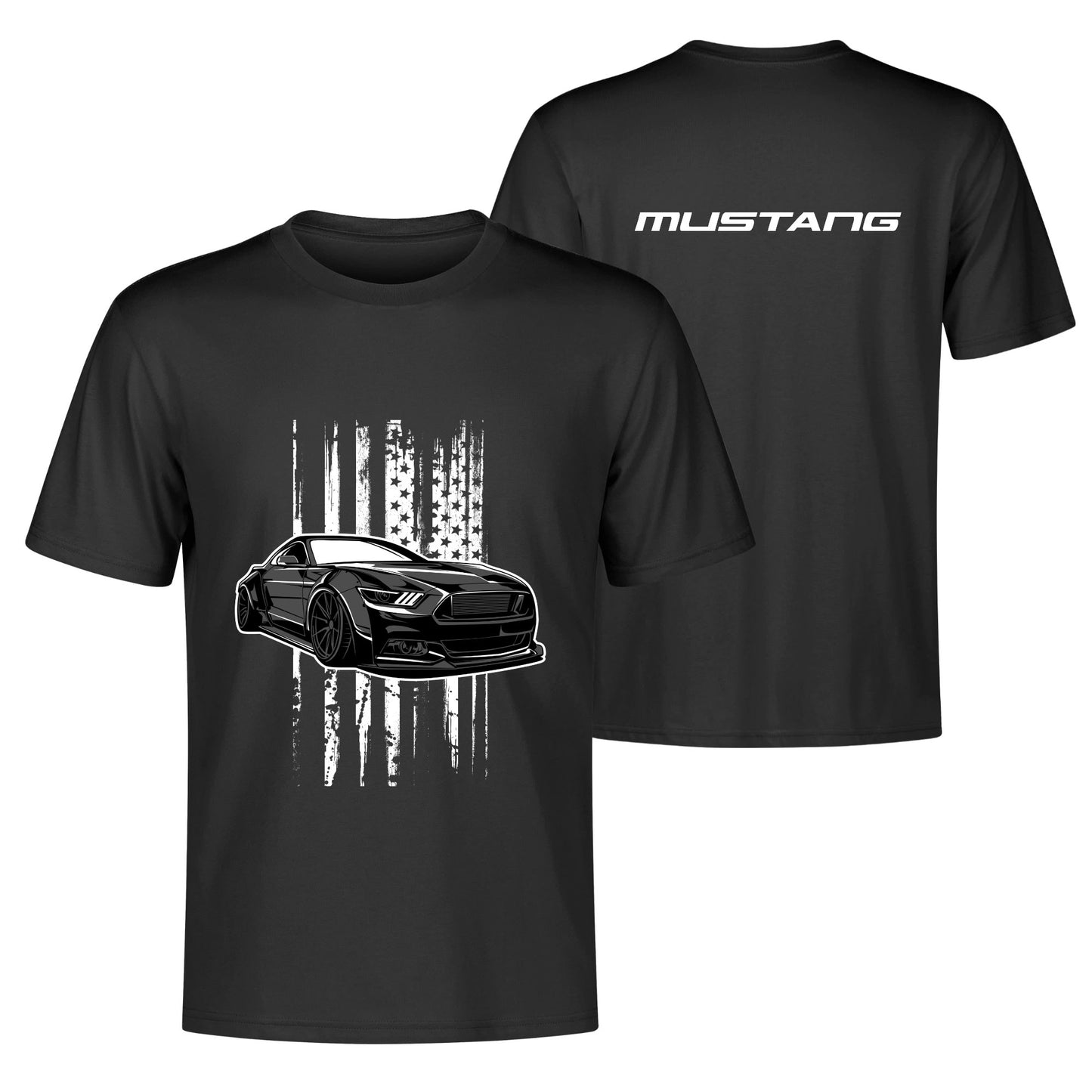 Mustang Flag Cotton Short Sleeve Shirt - Perfect Gift & Everyday Comfort Wear
