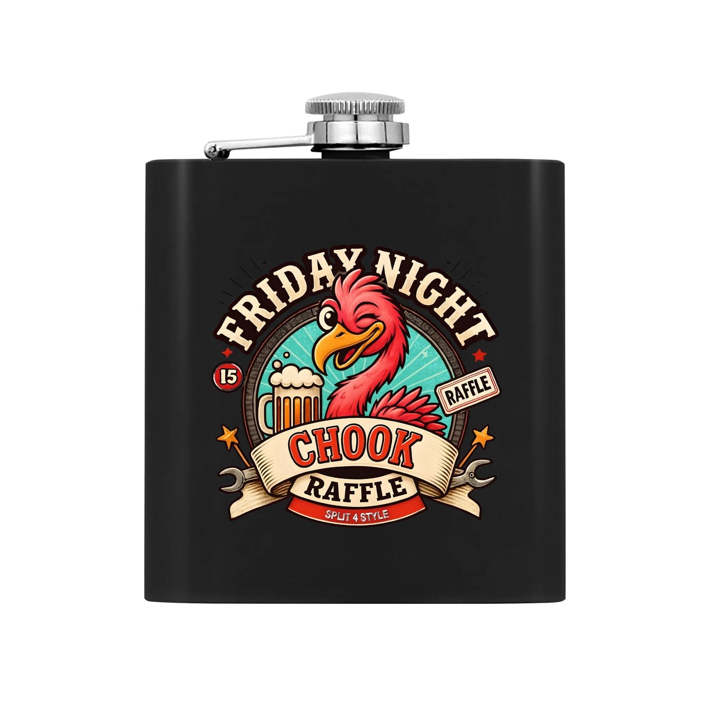 V8 Vets - Friday Night Chook Raffle Hip Flask Gift Set